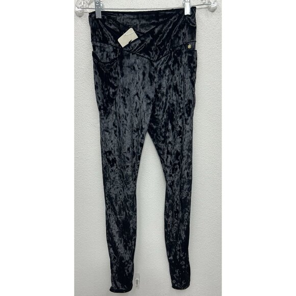 FABLETICS | Women’s Crushed Velour Crossover Legging Black Size M Medium Velvet - Picture 1 of 4